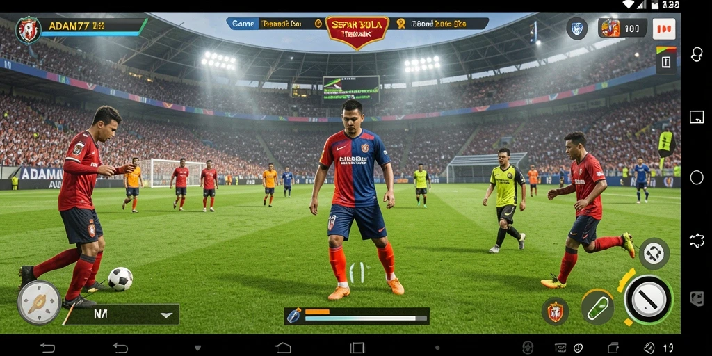Tampilan menarik dari gameplay sepak bola di ADAM77.