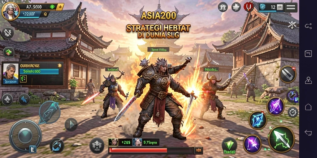Tangkapan layar menunjukkan pertempuran epik dalam ASIA200 dengan grafis yang menawan.