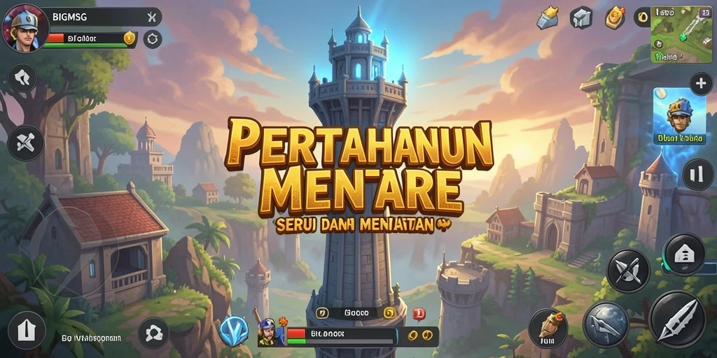 Tampilan gameplay INTENS dari BIGMSG dalam pertahanan menara yang strategis.