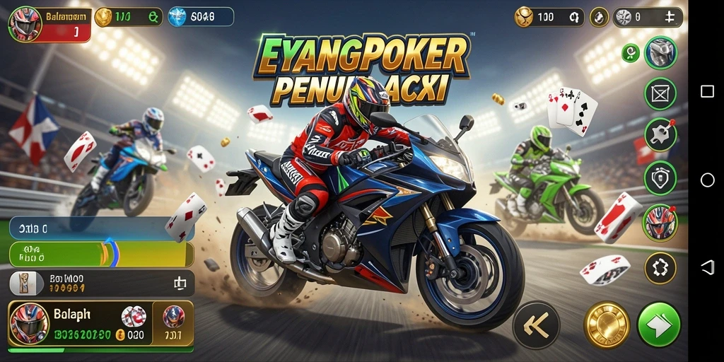 Tampilan menarik dari gameplay balapan motor yang mendebarkan.