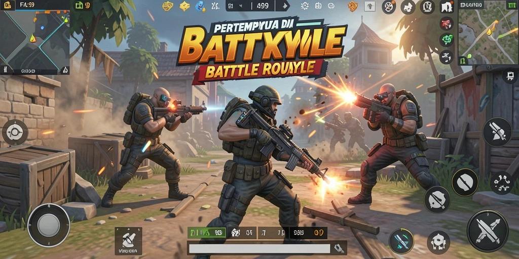 Tampilan gameplay FA99 yang menegangkan dalam pertempuran Battle Royale.