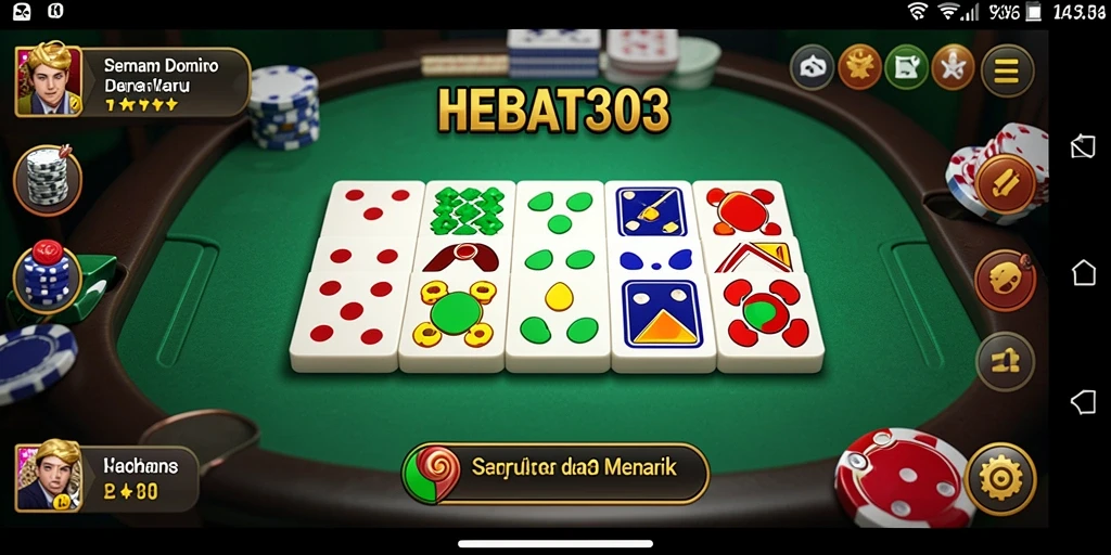 Tampilan gameplay domino yang seru dan menegangkan di HEBAT303.