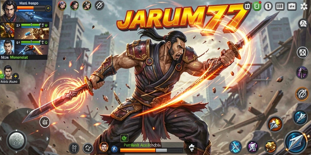 Tampilan seru dari gameplay JARUM77 yang mendebarkan.