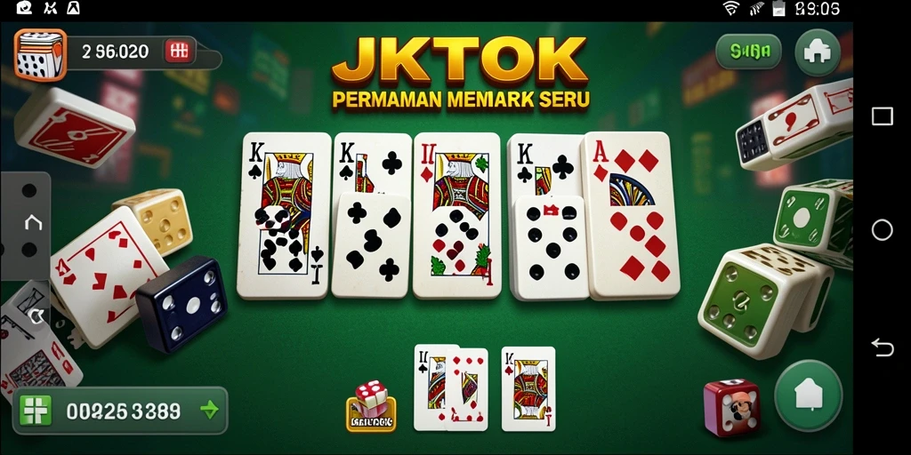 Screenshot gameplay JKTOK yang menunjukkan aksi permainan Domino.