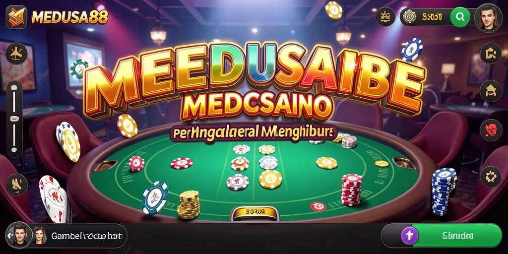 Screenshot gameplay <strong>MEDUSA88</strong> menampilkan dealer langsung dan interaksi pemain.