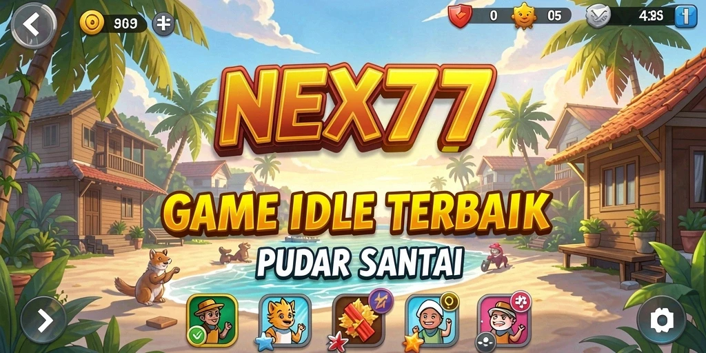Tampilan gameplay NEX777 dengan karakter yang sedang mengumpulkan sumber daya.