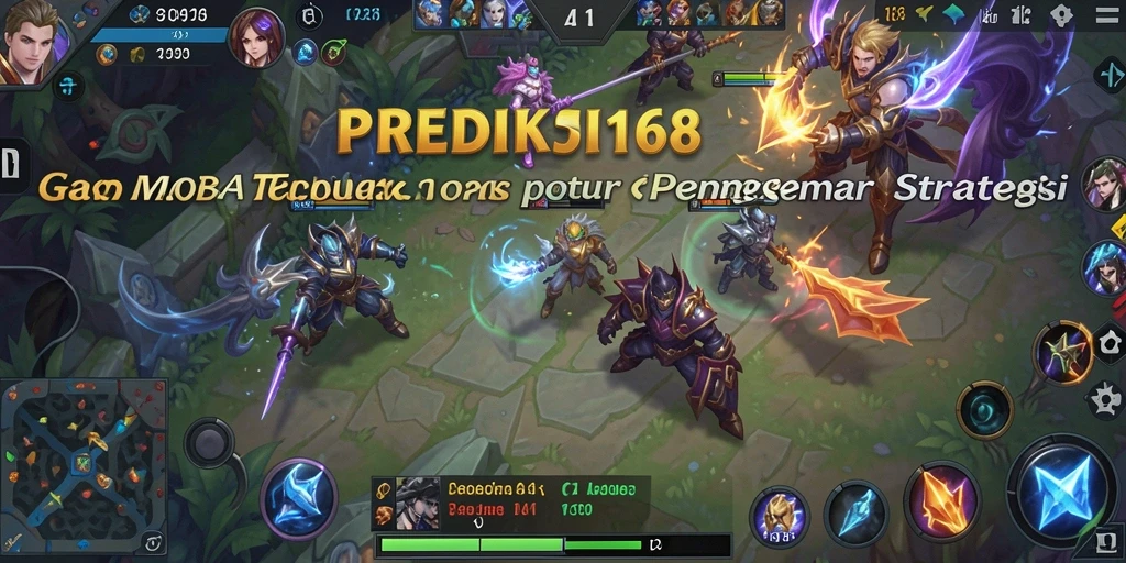 Tampilan gameplay MOBA yang intens dan seru dalam PREDIKSI168.