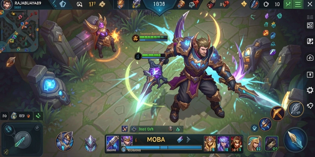 Screenshot gameplay RAJABUAYA89 menampilkan aksi pertempuran tim yang epik.