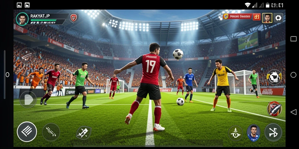 Tampilan gameplay RAKYATJP yang memukau dengan aksi olahraga seru.