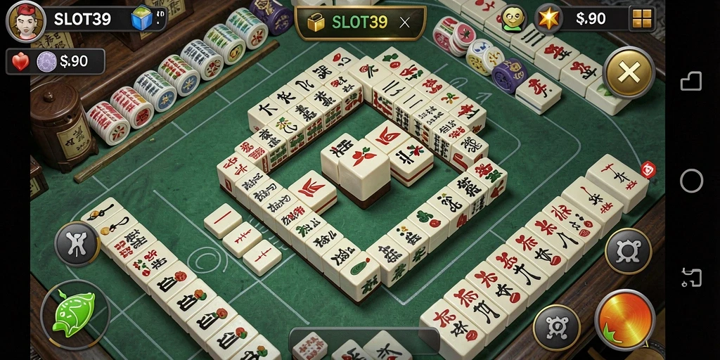 Gameplay seru SLOT39 dengan ubin Mahjong yang menarik.