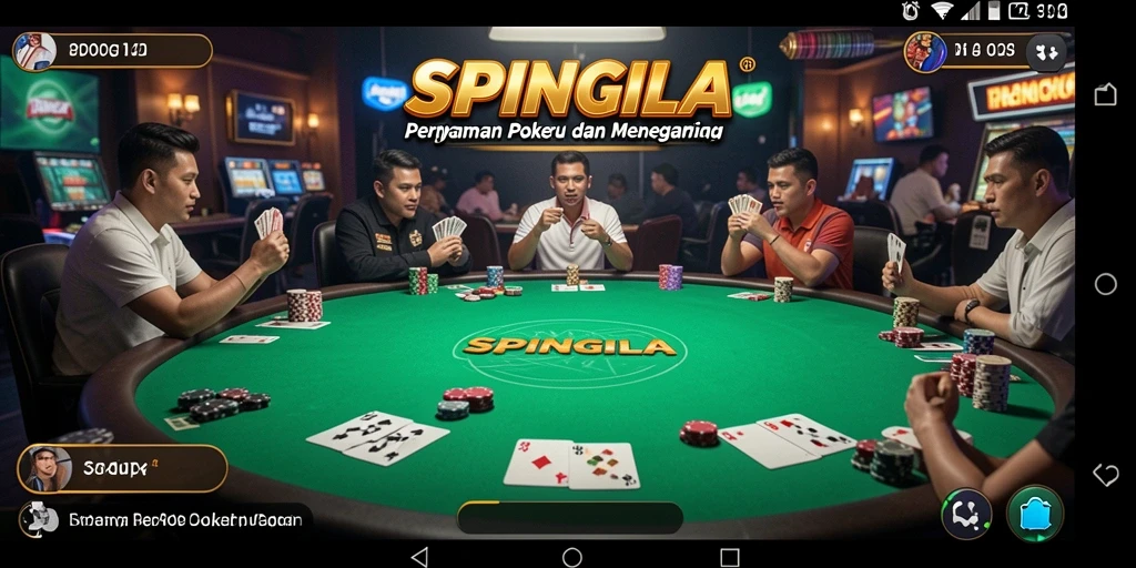 Gameplay menegangkan dari SPINGILA dengan pemain poker lainnya.