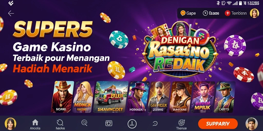 Screenshot menunjukkan pemain menikmati permainan kasino yang seru di SUPER5.