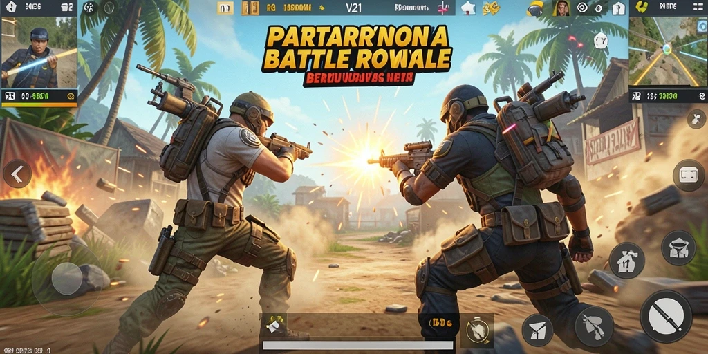 Gameplay seru V21 dalam pertarungan Battle Royale.