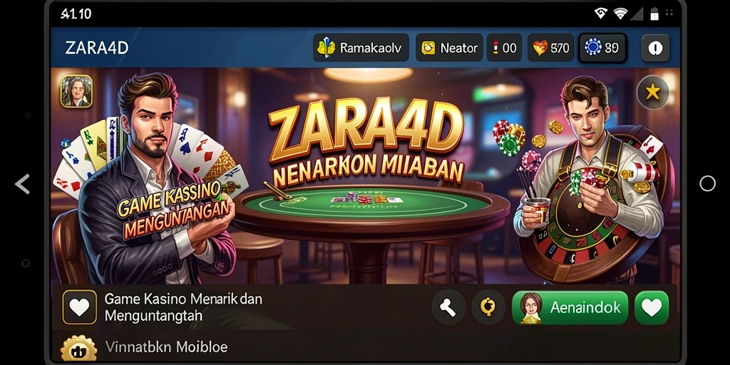 Screenshot gameplay ZARA4D menampilkan keseruan permainan Kasino.